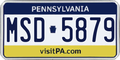 PA license plate MSD5879