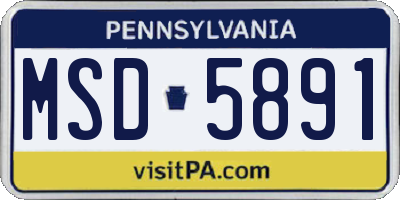 PA license plate MSD5891