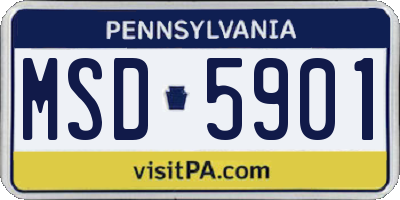 PA license plate MSD5901