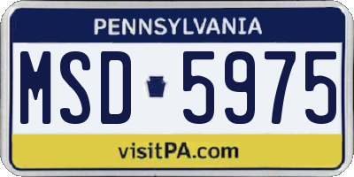 PA license plate MSD5975