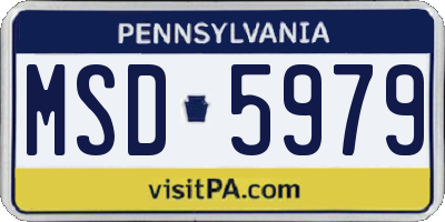 PA license plate MSD5979