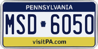 PA license plate MSD6050