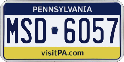 PA license plate MSD6057