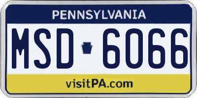 PA license plate MSD6066