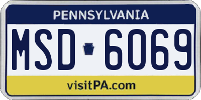 PA license plate MSD6069