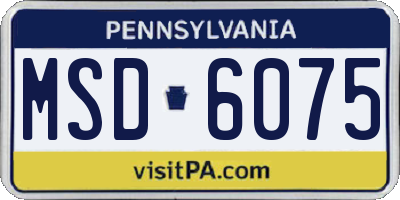 PA license plate MSD6075