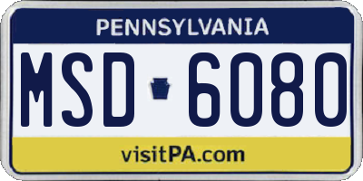 PA license plate MSD6080