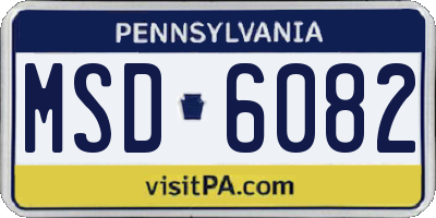 PA license plate MSD6082