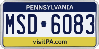 PA license plate MSD6083