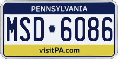 PA license plate MSD6086