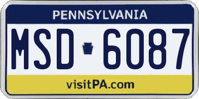 PA license plate MSD6087