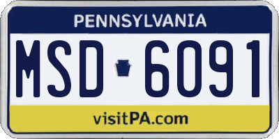 PA license plate MSD6091
