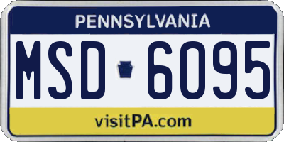 PA license plate MSD6095