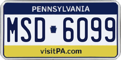 PA license plate MSD6099