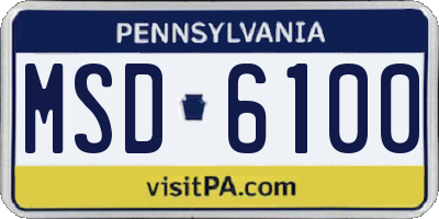 PA license plate MSD6100