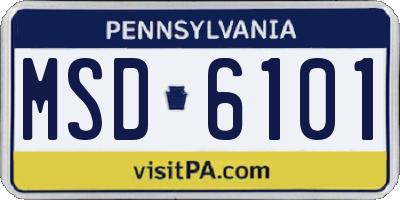 PA license plate MSD6101