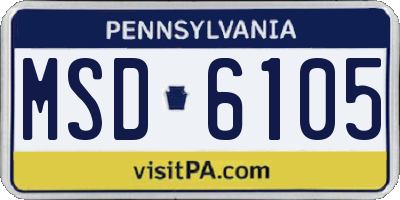 PA license plate MSD6105