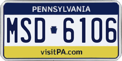 PA license plate MSD6106