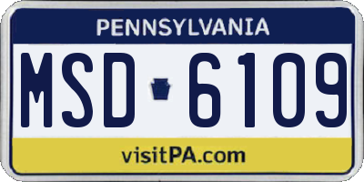 PA license plate MSD6109