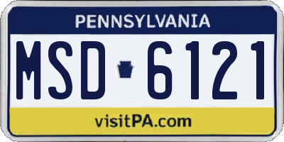 PA license plate MSD6121