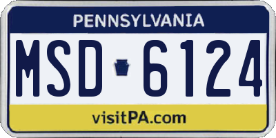 PA license plate MSD6124