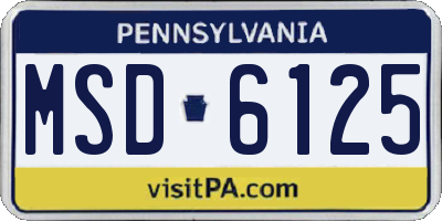 PA license plate MSD6125