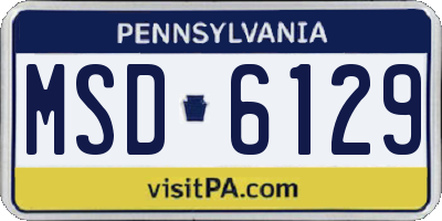 PA license plate MSD6129