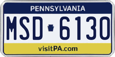PA license plate MSD6130