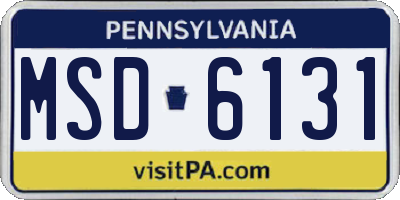 PA license plate MSD6131