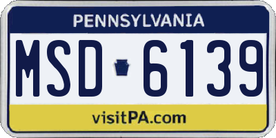 PA license plate MSD6139