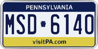 PA license plate MSD6140