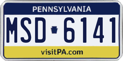 PA license plate MSD6141