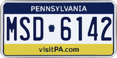 PA license plate MSD6142