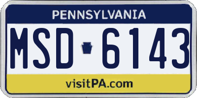 PA license plate MSD6143