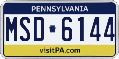 PA license plate MSD6144