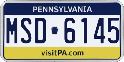 PA license plate MSD6145