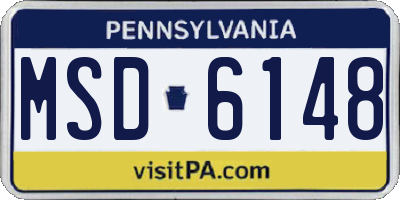 PA license plate MSD6148