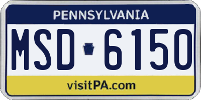PA license plate MSD6150