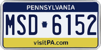 PA license plate MSD6152
