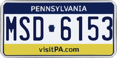 PA license plate MSD6153