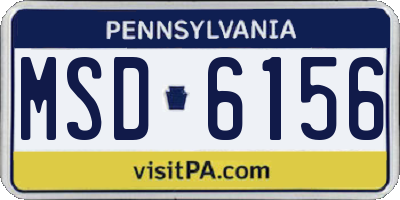 PA license plate MSD6156