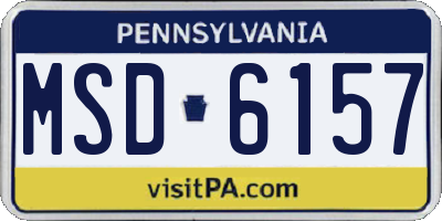 PA license plate MSD6157
