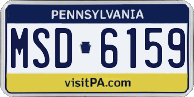 PA license plate MSD6159