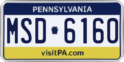 PA license plate MSD6160