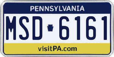 PA license plate MSD6161
