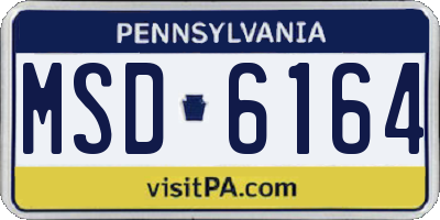 PA license plate MSD6164