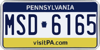 PA license plate MSD6165