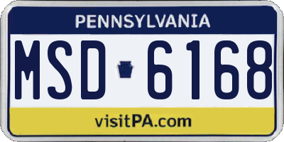PA license plate MSD6168