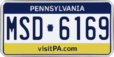 PA license plate MSD6169