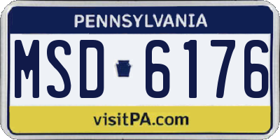 PA license plate MSD6176